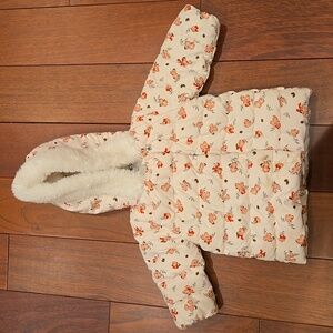 Petit Bateau Floral Hooded Puffer, Girl